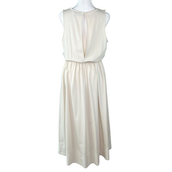 BANANA REPUBLIC Cream Romper‎ Dress Cut Out Back Coastal Beach Flowy Size MEDIUM - Picture 2 of 8